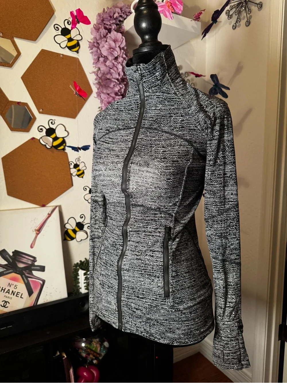 lululemon athletica Black & White Space-Dye Full-Zip Utility Jacket